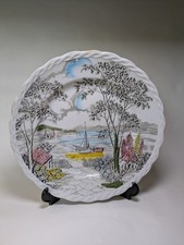 Dekorativer W H Grindley Teller "Holiday" Staffordshire England 10"