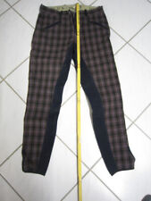 Jeans Reithose Loesdau lila-kariert Gr. 84 Ledervollbesatz wenig getragen