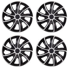 Radkappen Radblenden Radzierblenden Satz 4 Stk Set Schwarz Silber KFZ 15" Zoll
