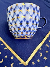 Lomonosov Porzellan St. Petersburg Russia Kaffeetasse  Kobaltnetz