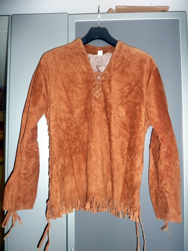 Vintage wildleder hemd mit - hemd,