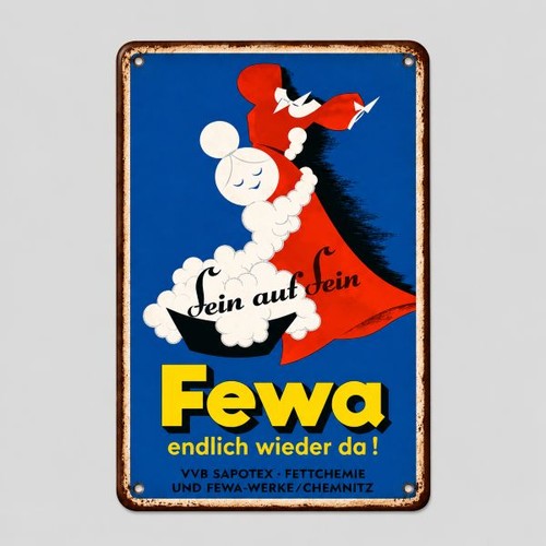 Blechschild fewa ddr - blechschild,