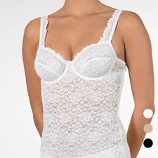 Nina von C. Millefleurs BH-Hemd mit Bügel - Weiss / Schwarz / Champagner / Haut