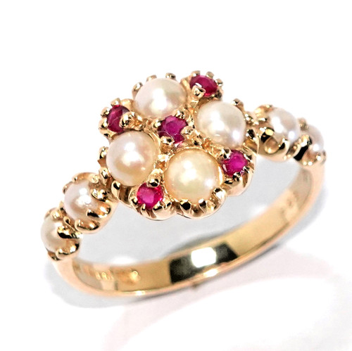 Ring gold perle rubin franklin - gold,