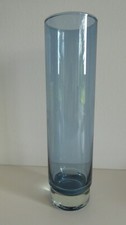 Glas Vase  Rauchglas Blau