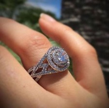 Doppel-Halo-Verlobungsring