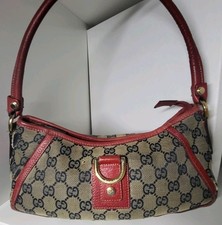 Gucci GG Bag Vintage 90's Handtasche Abbey Leather Pouchette Y2K Logo Italy Rare