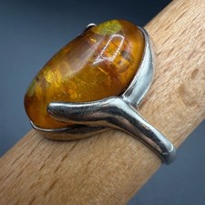 Bernstein Silber Ring Cabochon