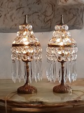 Paar antike Tischlampen aus