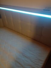 Polsterbett 140x200 cm Doppelbett LED Bettgestell mit Bettkasten Lattenrost Bett