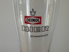 Rar: Altes Brauerei Weizenglas randlos Deindl Schwarzach Weißbierglas Bierglas