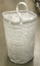IKEA KLUNKA Wäschesack 60L,Wäschekorb Korb weiß-schwarz gestreift 503.643.71