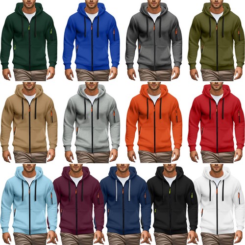 Herren langarm sweatshirt zip - langarm,