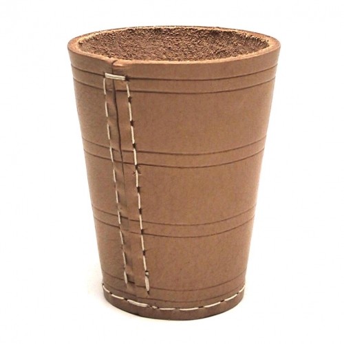 Würfelbecher leder 10cm - würfelbecher,