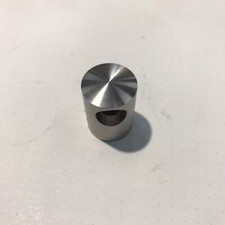 1x Edelstahl VA, Loch  12 mm, Querstabhalter Gerade, H: 30 mm, Unten 6,5  (D-90)