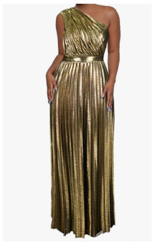 Aomei langes damenkleid - damenkleid, gold