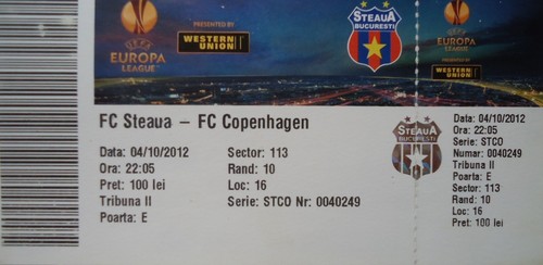 Ticket uefa 2012 - el, steaua