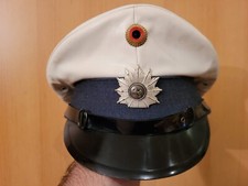 POLIZEI NIEDERSACHSEN MITTLERER DIENST SCHIRMMÜTZE WEISS 1960ER JAHRE GRÖSSE
