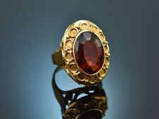 GROSSER STATEMENT RING MIT ORANGEFARBENEM CITRIN AUS GELB GOLD 585 UM 1950