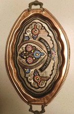 Servierplatte Dekoplatte Tablett Kupfer aus der Türkei 40 x 23 cm