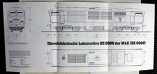 Dieselelektrische Lokomotive DE 2000 der WLE (DE 0902)   - Übersichtszeichnung
