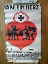 Altes Plakat: Habe ein Herz - Für die heimkehrenden Krieger / Altkleider / 1919