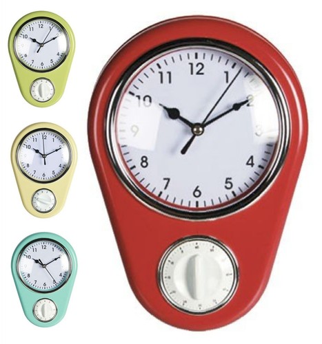 Retro wanduhr mit eieruhr - eieruhr, für