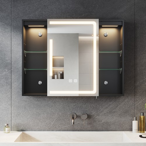 Led spiegelschrank 80cm - led, mit