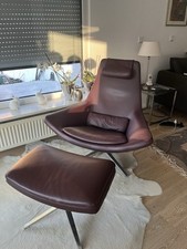 Design Ledersessel mit Hocker