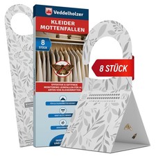 8 X Kleidermotten Falle Mottenfalle gegen Kleidermotten im Kleiderschrank Haken