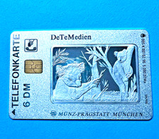 Telefonkarte 925 Silber Koala DeTeMedien 6DM Sammlerstück
