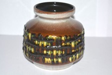 DDR Vase VEB Keramikwerke Haldensleben, runde Relief Vase