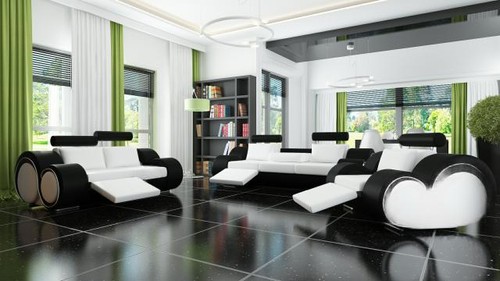Leder sofa sofagarnitur 1 - leder,