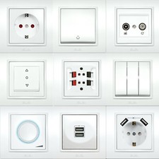 Steckdose USB  Wechselschalter   Schalter Dimmer Unterputz ELBI Schucko Taster