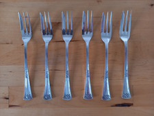 Erbe Ideal  6 Kuchengabeln  Jugenstil *** 20er Silberauflage *** TOP Zustand ***