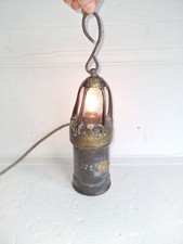 Alte Antike Minenlampe Grubenlampe Messing