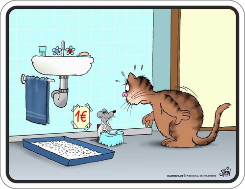 Blechschild katzen toilette - katzen,