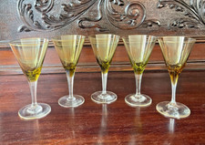 5 Kristallgläser Weingläser Goldrand 1905 JOSEPHINENHÜTTE! TOP ZUSTAND!