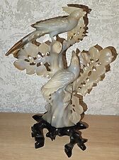 Achat, Agate Vögel Paar,  handgeschnitzte Skulpture, Figur, Statuette Birds