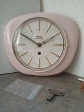 Dugena Schwebegang - Keramik Küchenuhr - Vintage - in  Rosa 60er Jahre