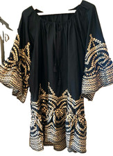 kleid mit gold stickerei Gr. 40/42 Schwarz -- Abend-Kleid Neuwertig