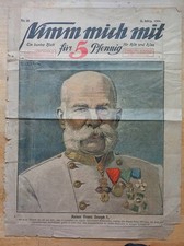 Zeitung 1906 Nimm mich mit  Kaiser Franz Joseph I. Deckblatt