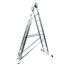 Alu - Schiebeleiter 2x10-stufig 273x41x12cm (Anstellleiter Stehleiter Leiter)