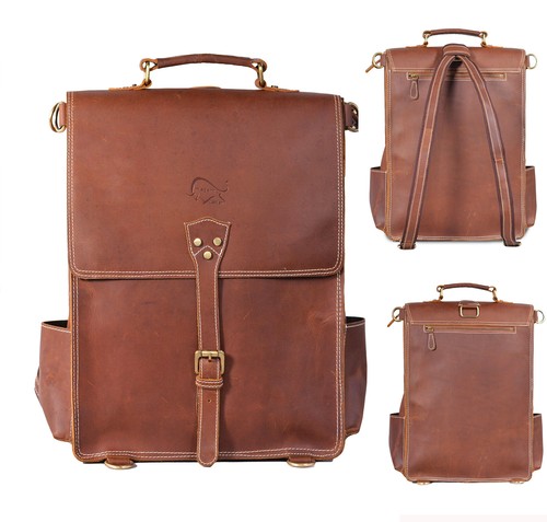 Echt jahrgang leder rucksack - jahrgang,