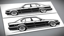 BMW E34 Aufkleber Silhouette
