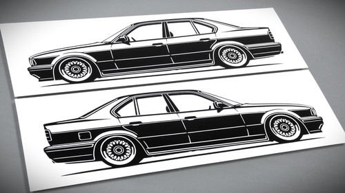 Bmw e34 aufkleber silhouette - e34,