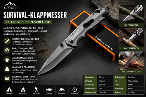 Arkenor survival klappmesser - arkenor, survival-klappmesser