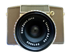 Pentina GOLD & Carl Zeiss Jena Tessar 2,8/50mm Obj. Kamera & Case
