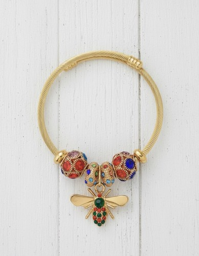 Bienen armband gold - bienen, charm