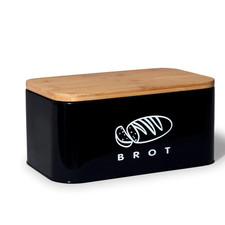 Bambus-Brotkasten mit Schneidebrett | Belüftung | Retro-Design